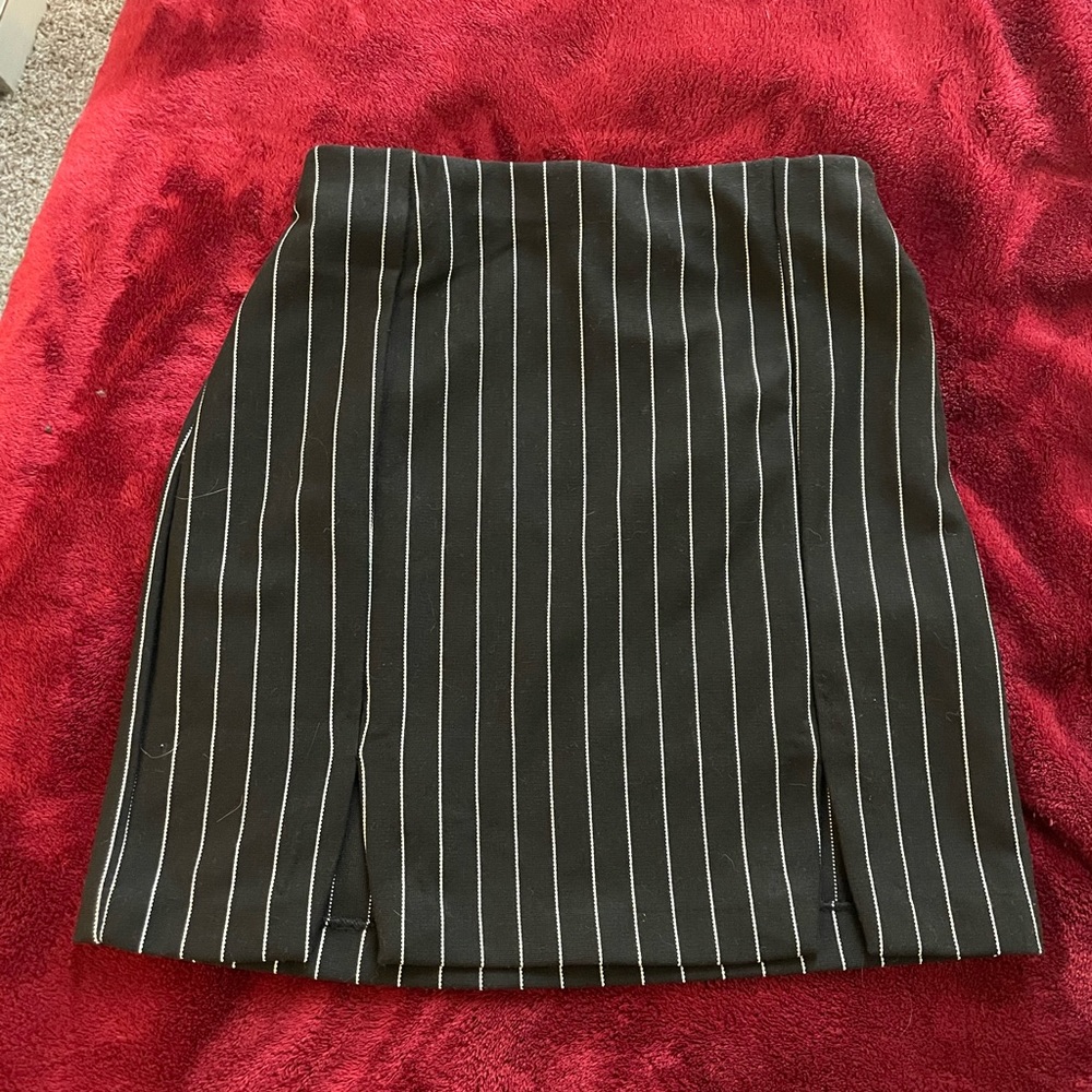 Pinstripe pencil skirt